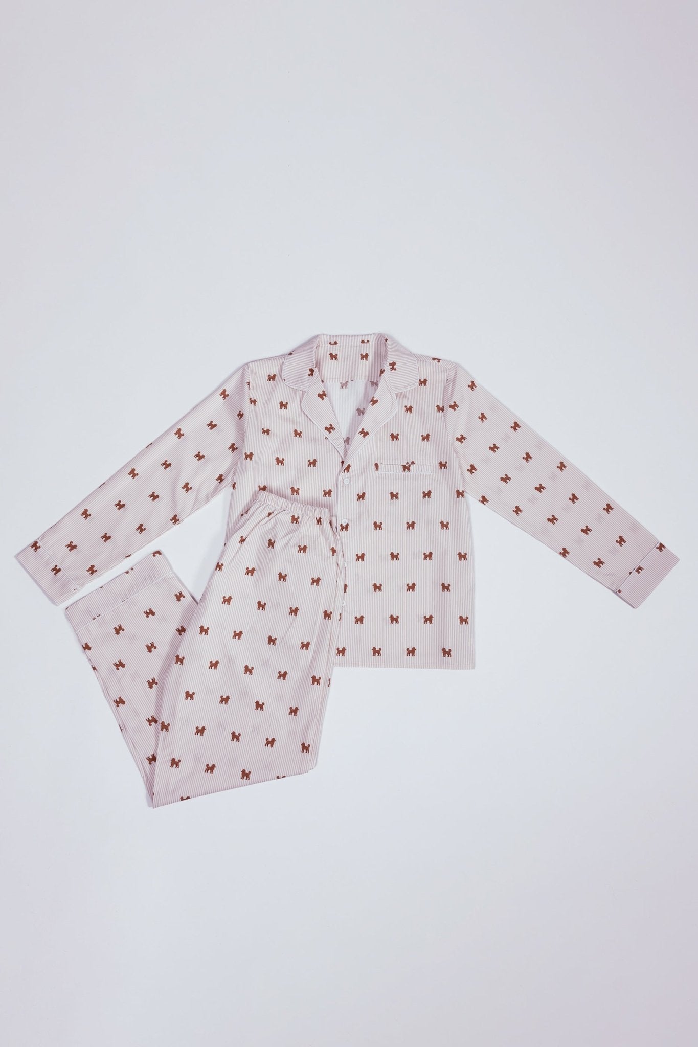 Doodle unisex pajama – Brown & white - Dupper