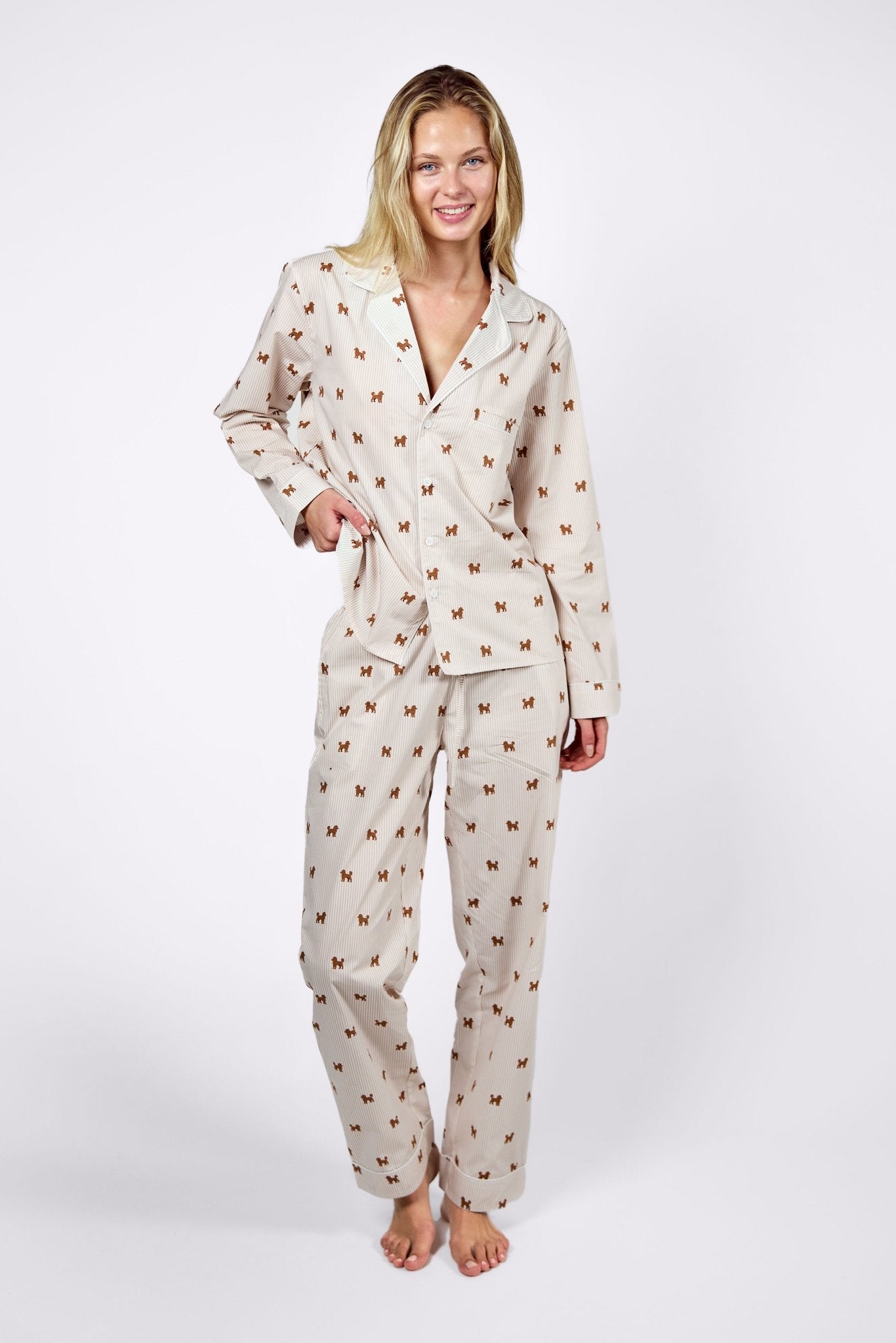 Doodle unisex pajama – Brown & white - Dupper