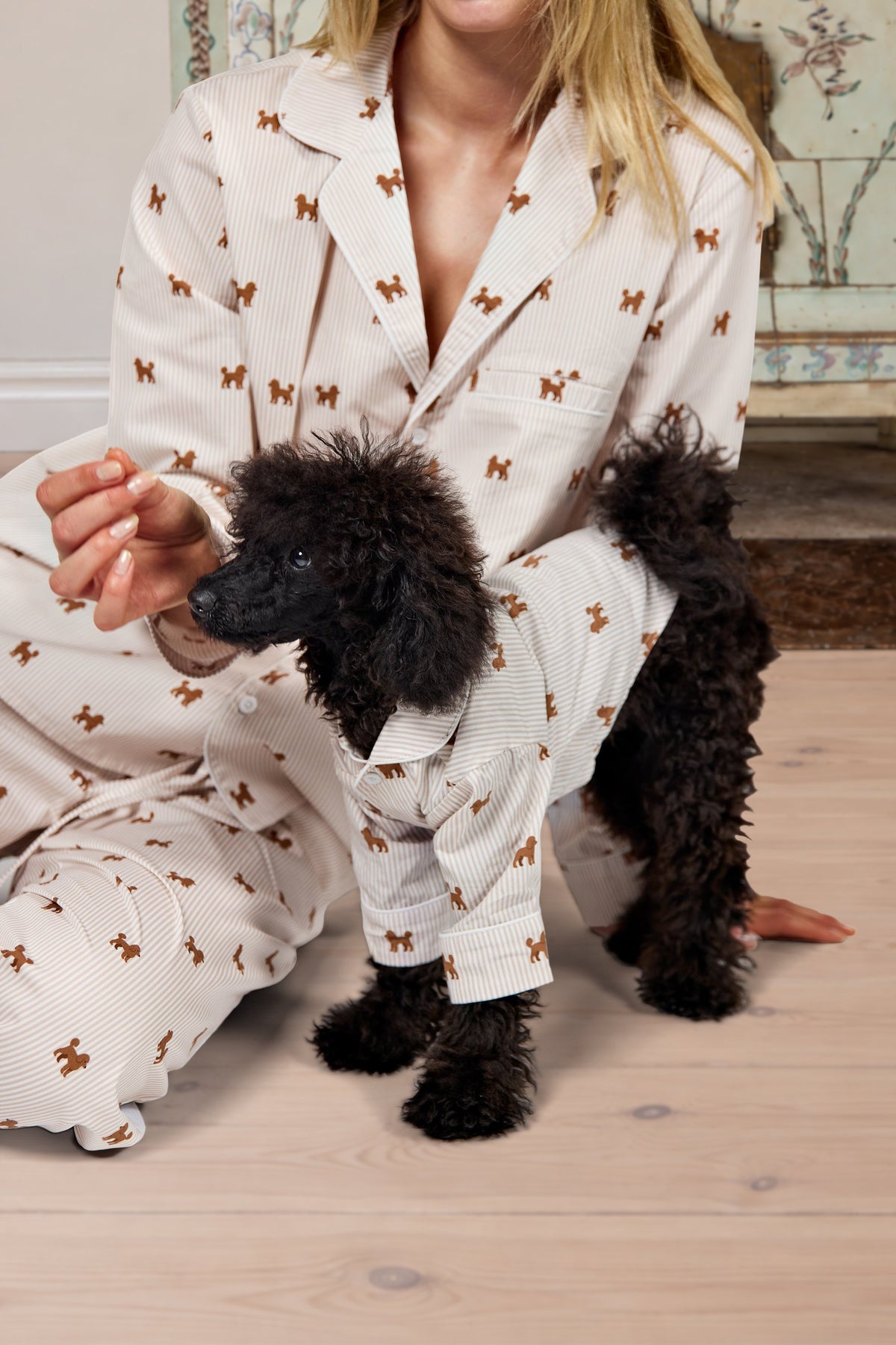 Doodle unisex pajama – Brown & white - Dupper