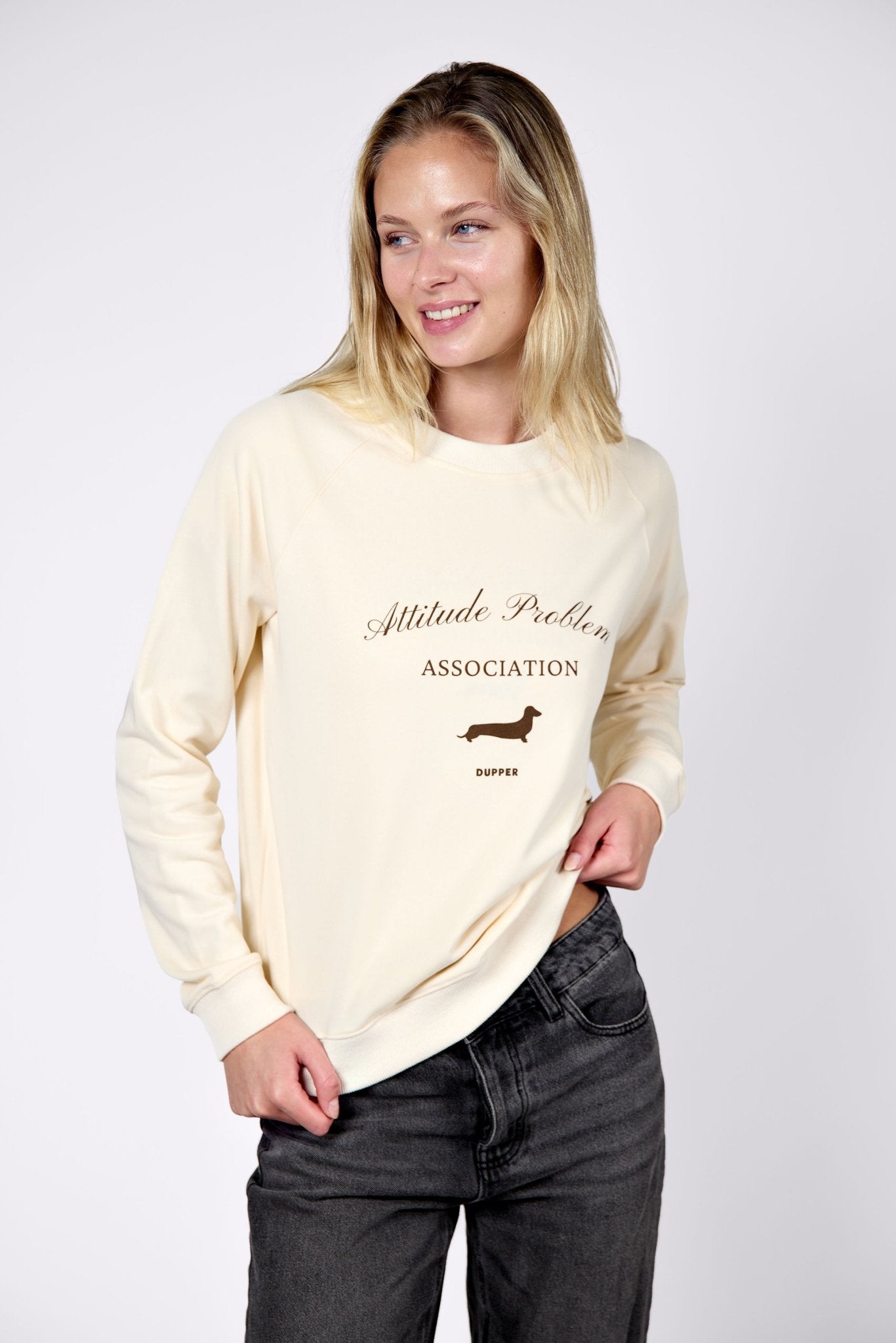 Attitude problem club sweatshirt – Cream - Dupper