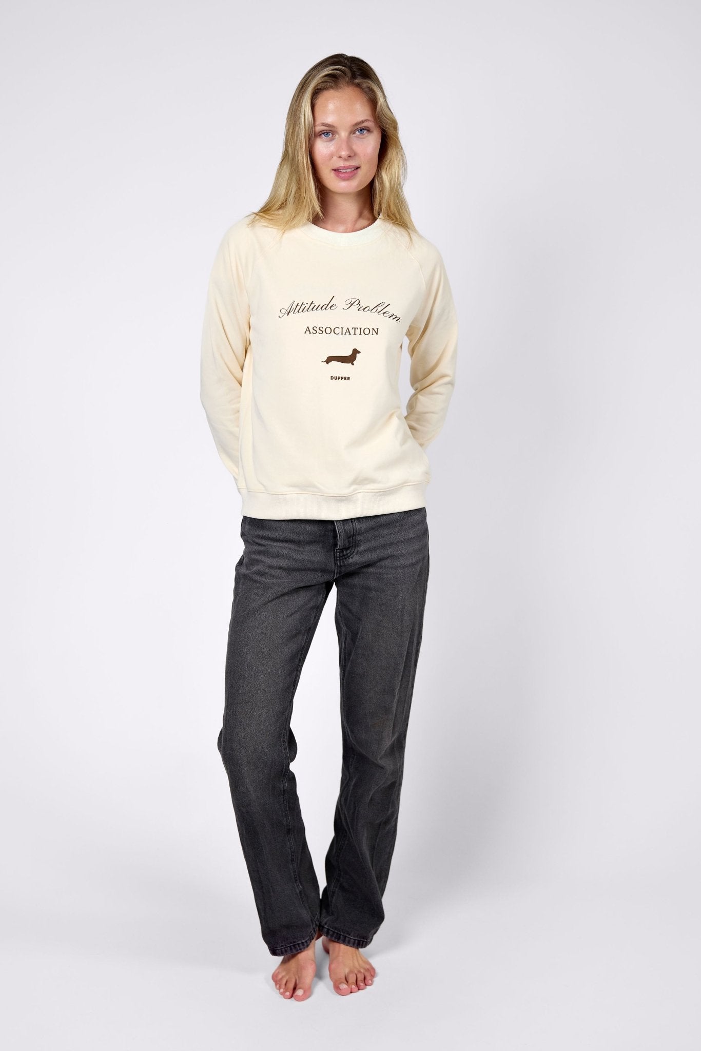 Attitude problem club sweatshirt – Cream - Dupper