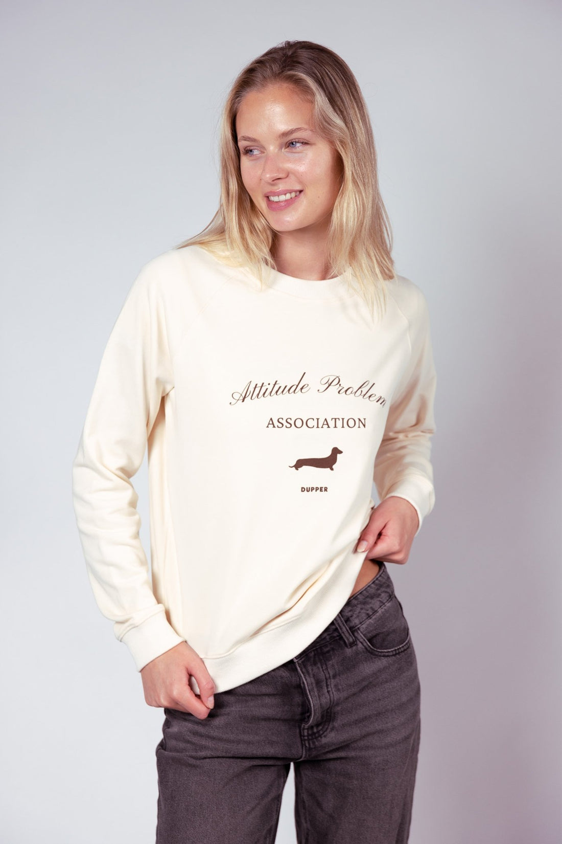 Attitude Problem Club Sweatshirt – Cream - Dupper