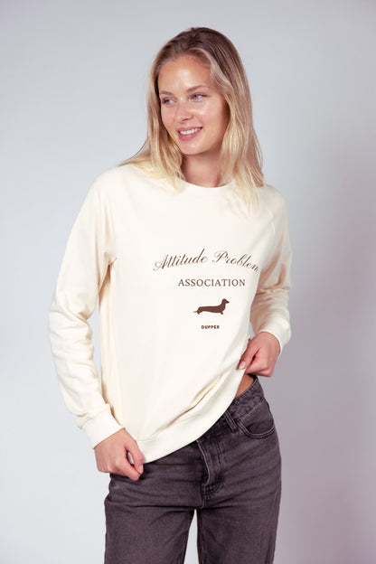Attitude Problem Club Sweatshirt – Cream - Dupper