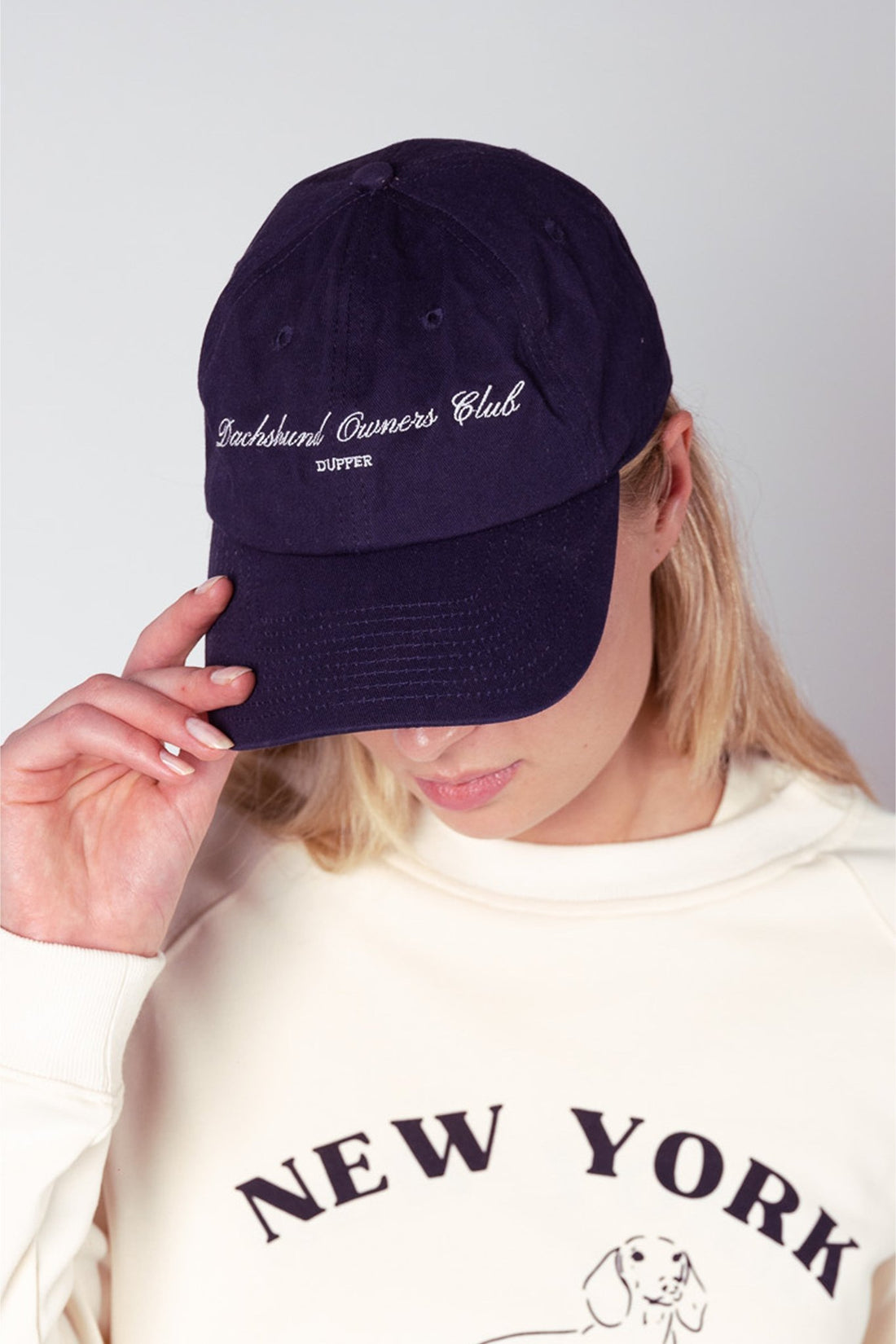 Dachshund owners club hat - Navy &amp; white - Dupper