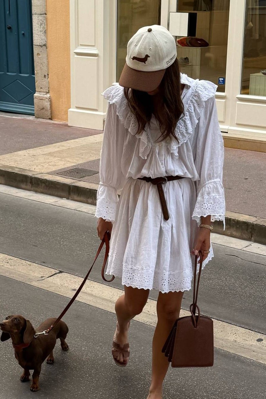 Dachshund wool hat – Cream & brown - Dupper