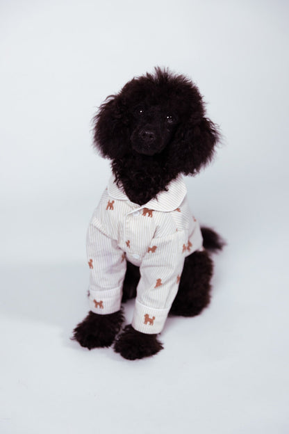 Doodle dog pajama shirt - Brown &amp; white - Dupper
