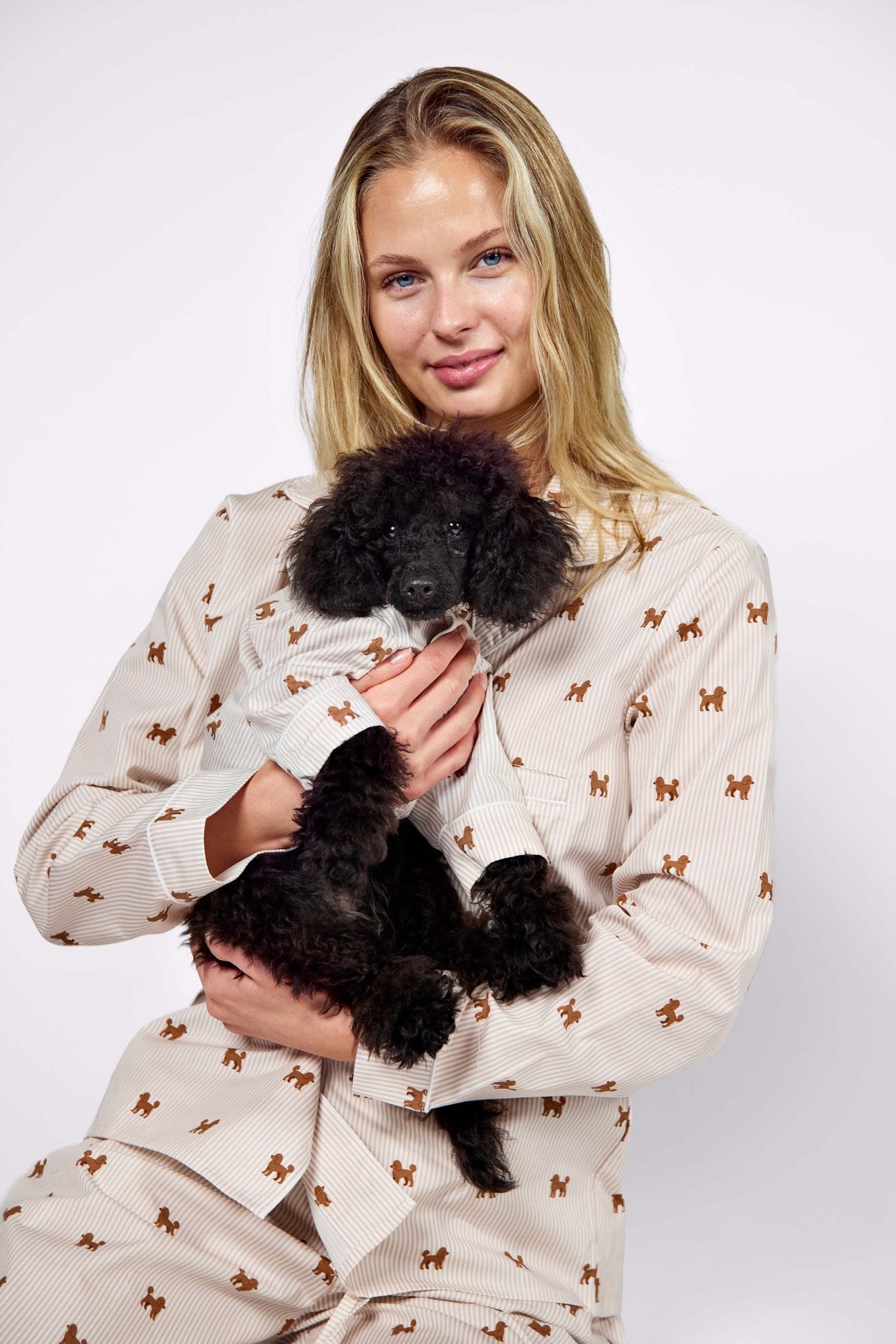 Doodle matching pajama set – Brown & white - Dupper