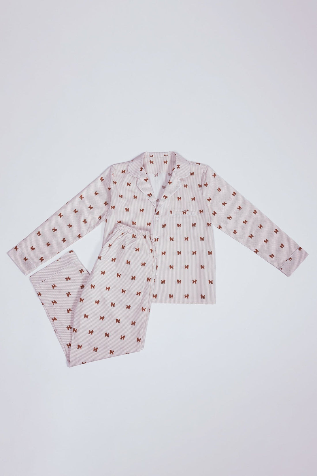 Doodle unisex pajama – Brown &amp; white - Dupper