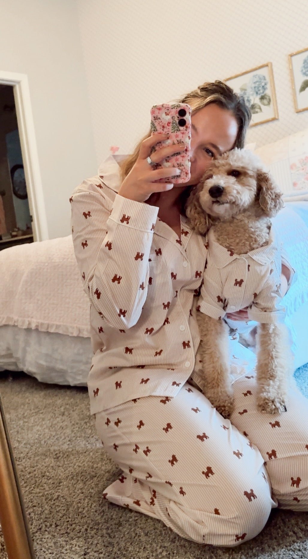 Doodle unisex pajama – Brown & white - Dupper