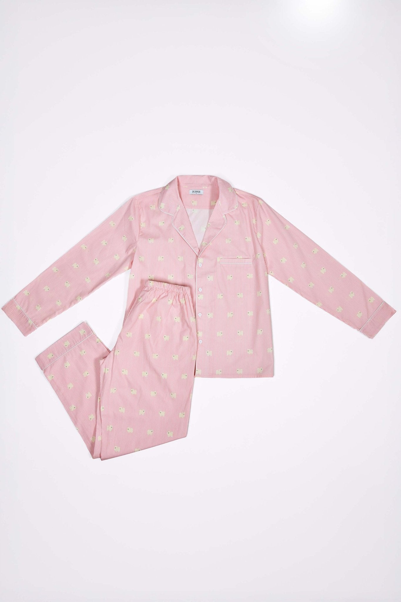Pomeranian unisex pajama – Pink & white - Dupper